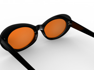 Kurt Cobain Round Black Frame Sunglasses 3D Модель