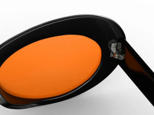 Kurt Cobain Round Black Frame Sunglasses 3D Model