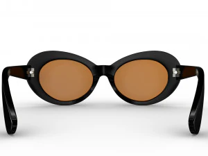 Kurt Cobain Round Black Frame Sunglasses 3D Model