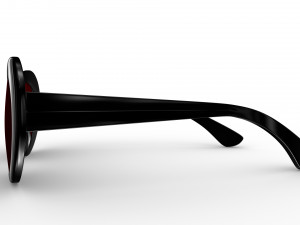 Kurt Cobain Round Black Frame Sunglasses 3D Модель