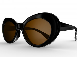 Kurt Cobain Round Black Frame Sunglasses 3D Модель