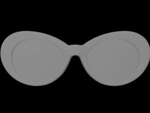 Kurt Cobain Round Black Frame Sunglasses 3D Модель