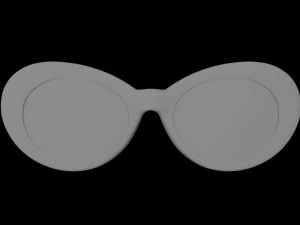 Kurt Cobain Round Black Frame Sunglasses 3D Model