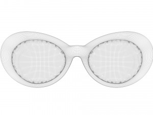 Kurt Cobain Round Black Frame Sunglasses 3D Модель