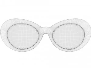 Kurt Cobain Round Black Frame Sunglasses 3D Model