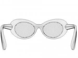 Kurt Cobain Round Black Frame Sunglasses 3D Model