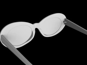 Kurt Cobain Round Black Frame Sunglasses 3D Model