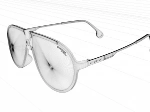 Carrera Square Pilot Sunglasses 3D Model