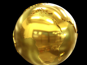 World Globe Gold 3D Model