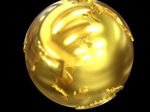 World Globe Gold 3D Model