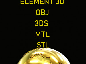 World Globe Gold 3D Model