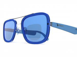 स्मार्ट चश्मा चौकोर नीला फ्रेम 3D मॉडल