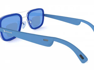 Smart Glasses Square Blue Frame 3D Model