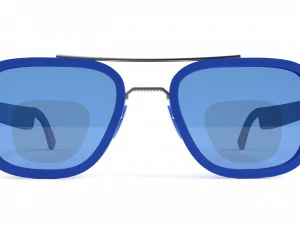 Smart Glasses Square Blue Frame 3D Model