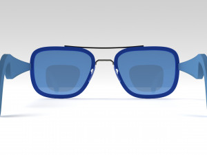 Smart Glasses Square Blue Frame 3Dモデル