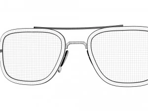 Smart Glasses Square Blue Frame 3D Model