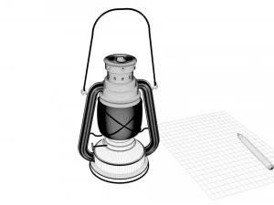 Oil Lamp Old 3D Model