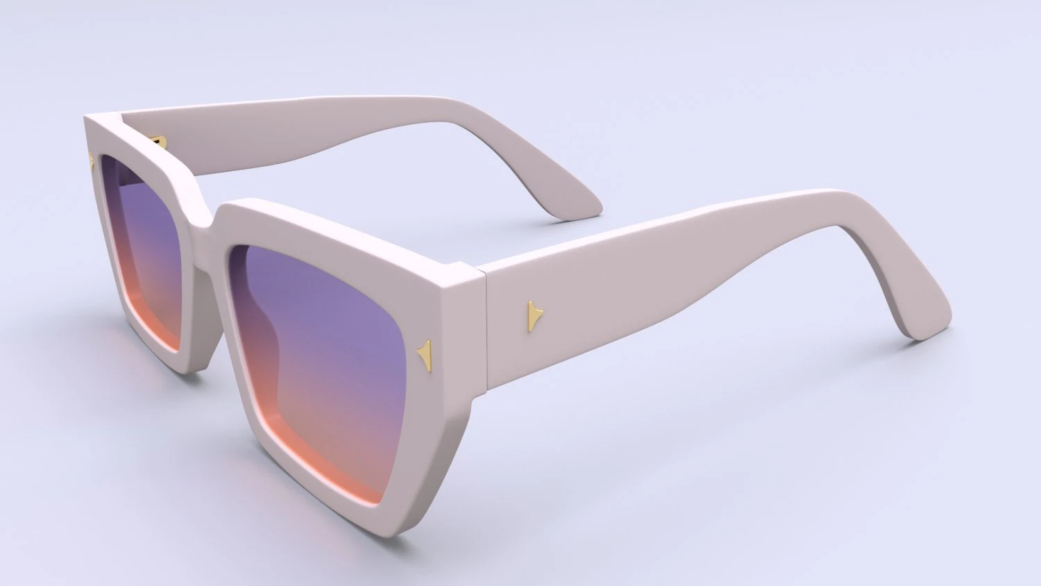 Dezi Classic unisex rectangular frame Sunglasses 3D Model .c4d .max .obj .3ds .fbx .stl .blend 