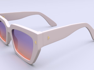 Dezi Classic unisex rectangular frame Sunglasses 3D Model