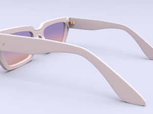 Dezi Classic unisex rectangular frame Sunglasses Model 3D