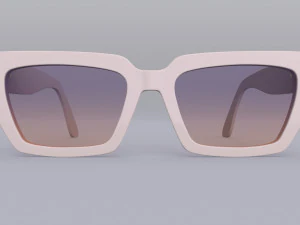 Dezi Classic unisex rectangular frame Sunglasses 3D Model