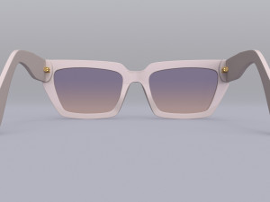 Dezi Classic unisex rectangular frame Sunglasses Model 3D