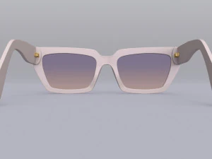 Dezi Classic unisex rectangular frame Sunglasses 3D Model