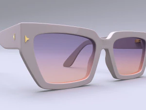 Dezi Classic unisex rectangular frame Sunglasses 3D Model