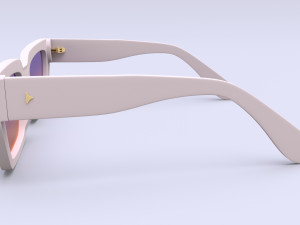 Dezi Classic unisex rectangular frame Sunglasses Model 3D