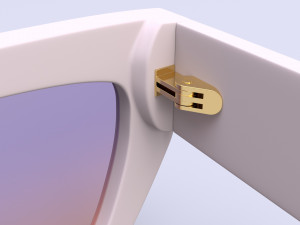 Dezi Classic unisex rectangular frame Sunglasses Model 3D