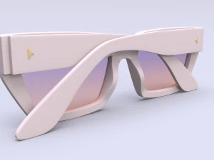 Dezi Classic unisex rectangular frame Sunglasses 3D Model