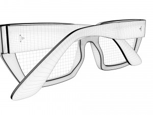 Dezi Classic unisex rectangular frame Sunglasses Model 3D