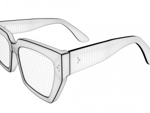 Dezi Classic unisex rectangular frame Sunglasses Model 3D