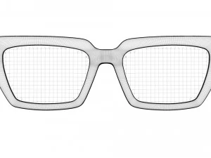 Dezi Classic unisex rectangular frame Sunglasses 3D Model