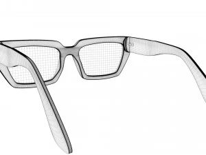 Dezi Classic unisex rectangular frame Sunglasses 3D Model