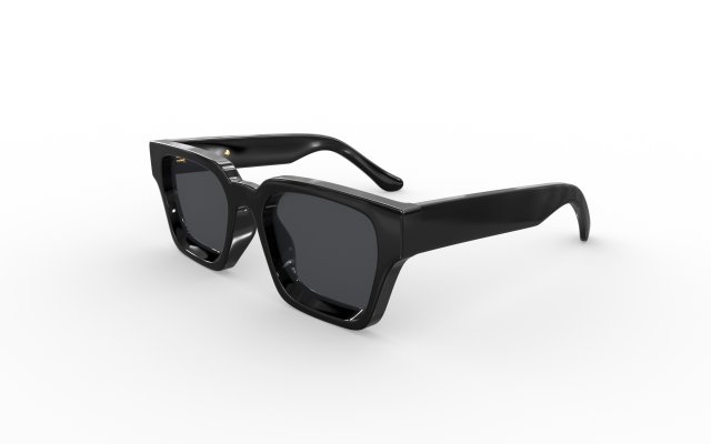 Square Frame Sunglasses 3D मॉडल .c4d .max .obj .3ds .fbx .stl .blend 