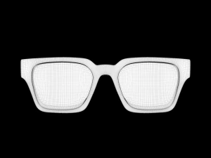 Kare &Ccedil;er&ccedil;eve G&uuml;neş G&ouml;zl&uuml;ğ&uuml; 3D Model