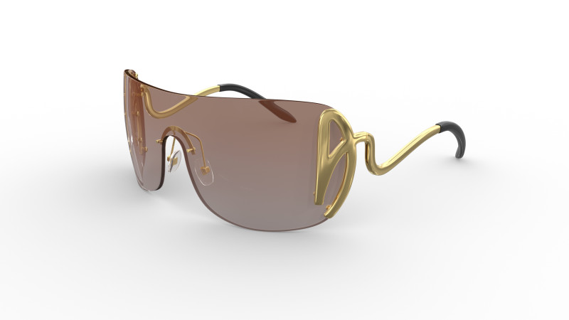 Custom sunglasses for women with the letter A Model 3D .c4d .max .obj .3ds .fbx .stl .blend 