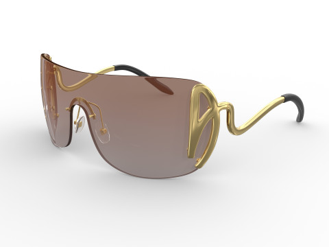 Custom sunglasses for women with the letter A 3D 模型