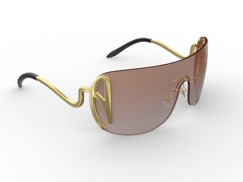 Custom sunglasses for women with the letter A Model 3D