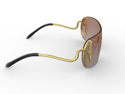 Custom sunglasses for women with the letter A Model 3D