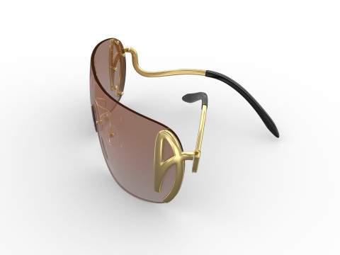 Custom sunglasses for women with the letter A Model 3D