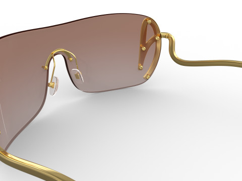Custom sunglasses for women with the letter A Model 3D