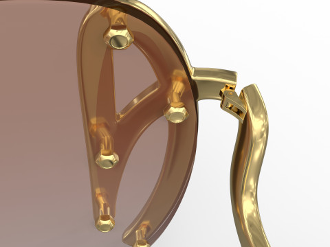Custom sunglasses for women with the letter A Model 3D