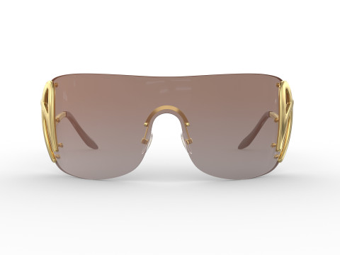 Custom sunglasses for women with the letter A Model 3D