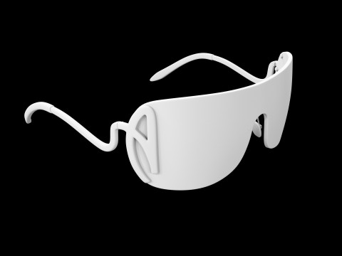 Custom sunglasses for women with the letter A Model 3D
