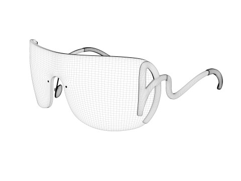 Custom sunglasses for women with the letter A Model 3D