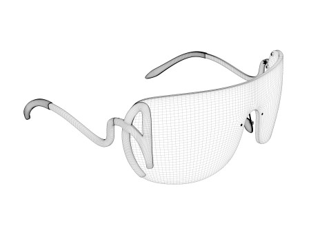 Custom sunglasses for women with the letter A Model 3D