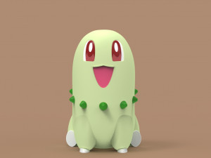 Pokemon Chikorita Flowerpot 3D Print Model