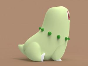 Pokemon Chikorita Flowerpot 3D Print Model